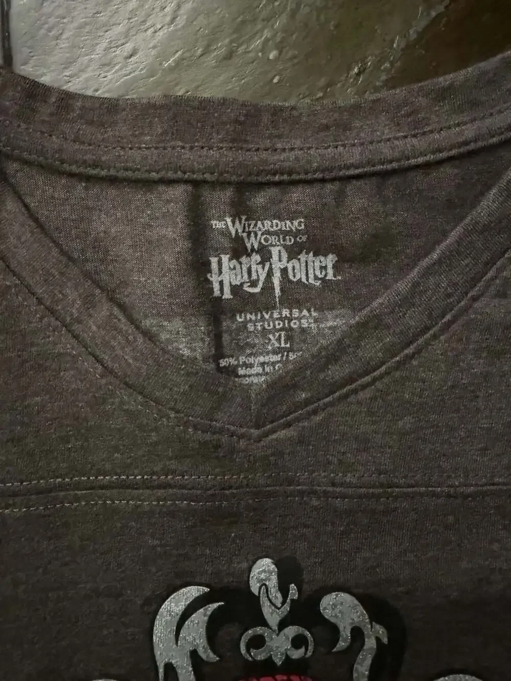 Harry Potter Hogwarts Crest T-Shirt Size XL Charcoal